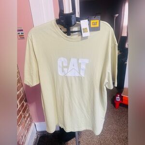 Caterpillar CAT Logo Short Sleeve T-Shirt in Pale Green